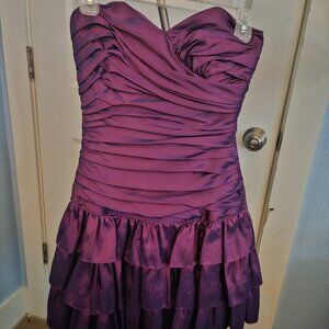Betsey Johnson Taffeta Mini Evening Dress - Electric Purple